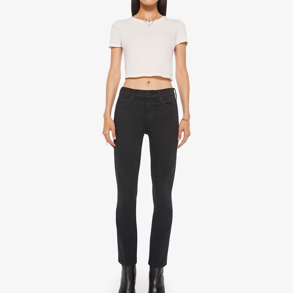 MOTHER Mid rise Dazzler Ankle Black Jeans